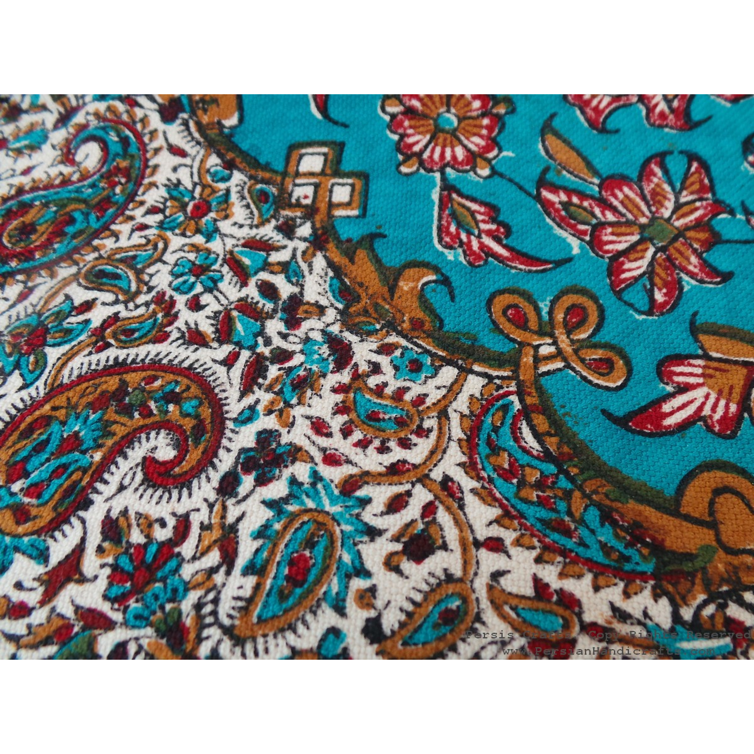 Persian Tapestry (Ghalamkar) Toranj Style Tablecloth HGH3613 Persiada